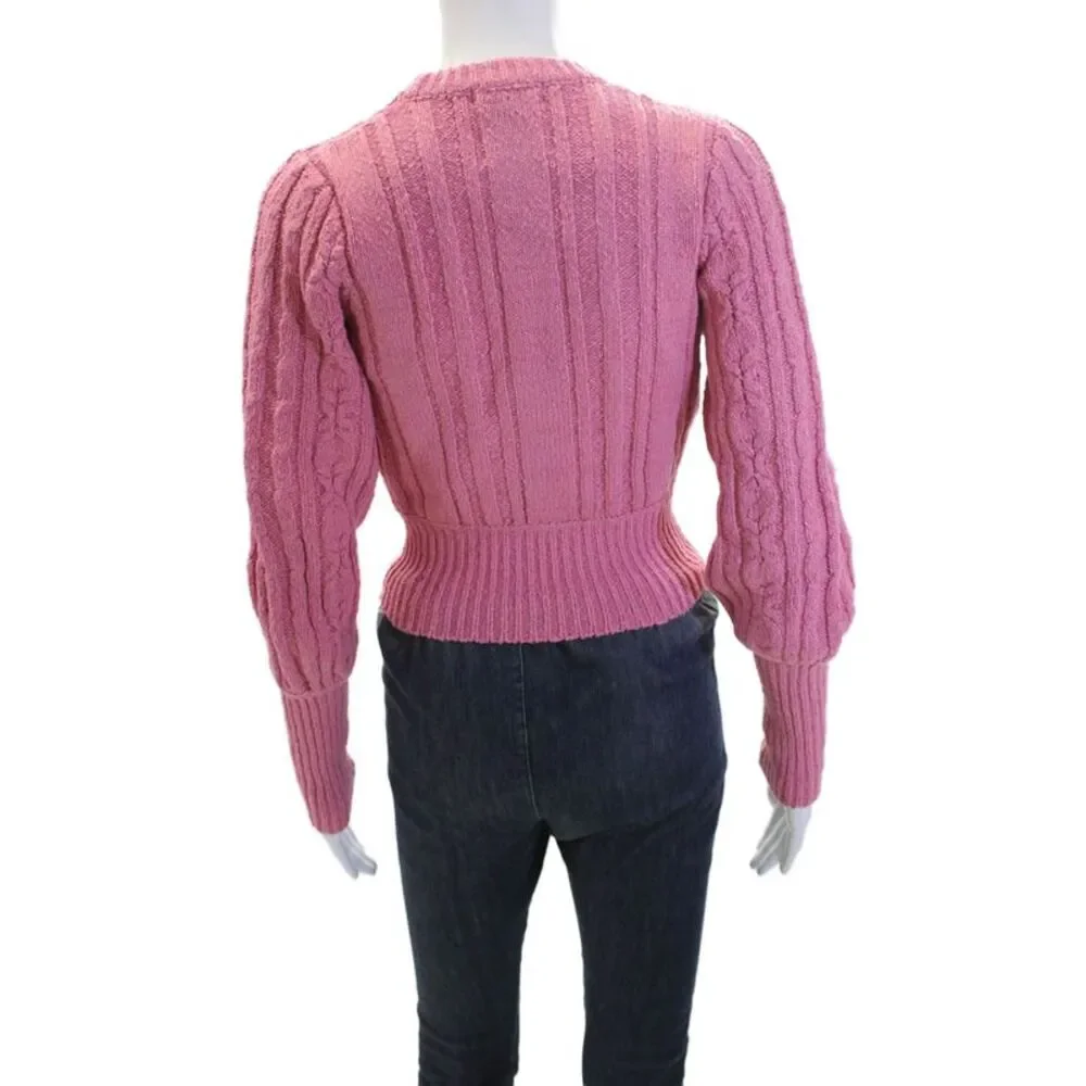 Urban Outfitters Womens Long Sleeve Thick-Knit Pullover Sweater Pink Size S